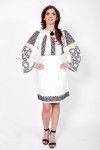 Ie romaneasca In Furca brodata manual cu fir negru bluza traditionala romaneasca