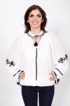 Ie romaneasca Goanga bluza traditionala romaneasca brodata manual cu fir negru zona Ardeal