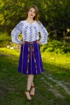 Fusta traditionala cu pliuri tesuta model Mandra lucrata manual