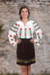 Fusta traditionala model Anca motive populare stilizata bumbac 