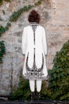 Suman dama Elisabeta stofa de lana alba