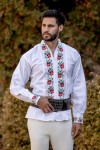 Camasa barbateasca traditionala Trandafirul zona Banat Camasa barbateasca traditionala Trandafirul zona Banat