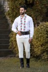 Camasa barbateasca traditionala Trandafirul zona Banat Camasa barbateasca traditionala Trandafirul zona Banat