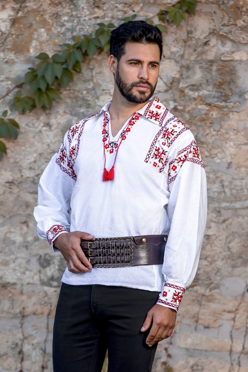 Camasa barbateasca traditionala Calusari zona Oltenia Camasa barbateasca traditionala Calusari zona Oltenia