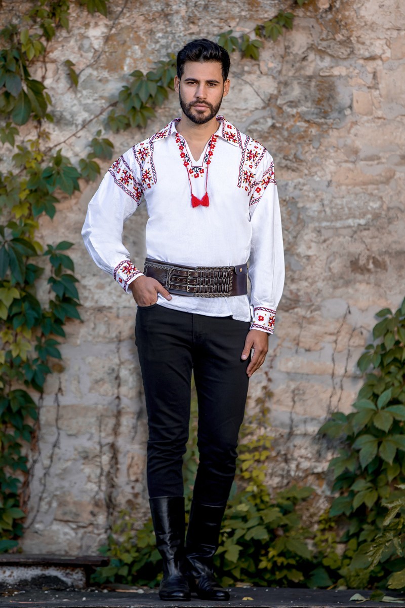 Camasa barbateasca traditionala Calusari zona Oltenia Camasa barbateasca traditionala Calusari zona Oltenia
