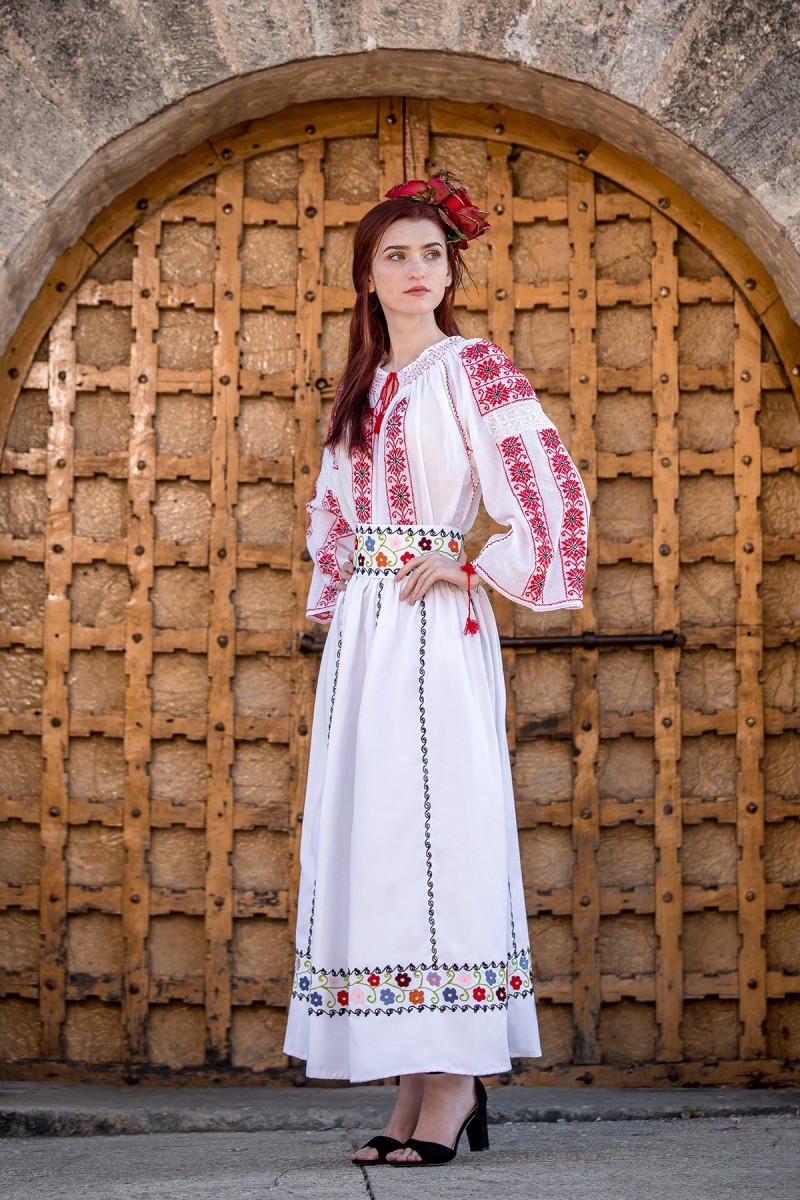 Ie Traditionala Romaneasca Floare de Bujor zona Muntenia