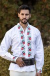 Camasa barbateasca traditionala Trandafirul zona Banat Camasa barbateasca traditionala Trandafirul zona Banat