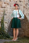 Ie romaneasca maneca lunga Floare de Spanz lucrata manual zona Muntenia