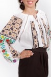 Ie romaneasca maneca lunga Ana fire multicolore bluza traditionala lucrata manual