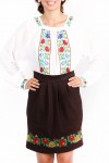 Ie romaneasca maneca lunga Dochia multicolora bluza traditionala lucrata manual Ie romaneasca maneca lunga Dochia multicolora bluza traditionala lucrata manual