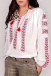Ie romaneasca maneca lunga Frunza de Artar bluza lucrata manual zona Muntenia