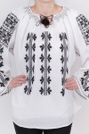Ie romaneasca maneca lunga Cruciulita fir negru bluza lucrata manual zona Ardeal