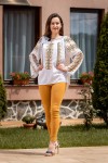 Ie romaneasca maneca lunga Galbenele lucrata manual Ie romaneasca maneca lunga Galbenele lucrata manual